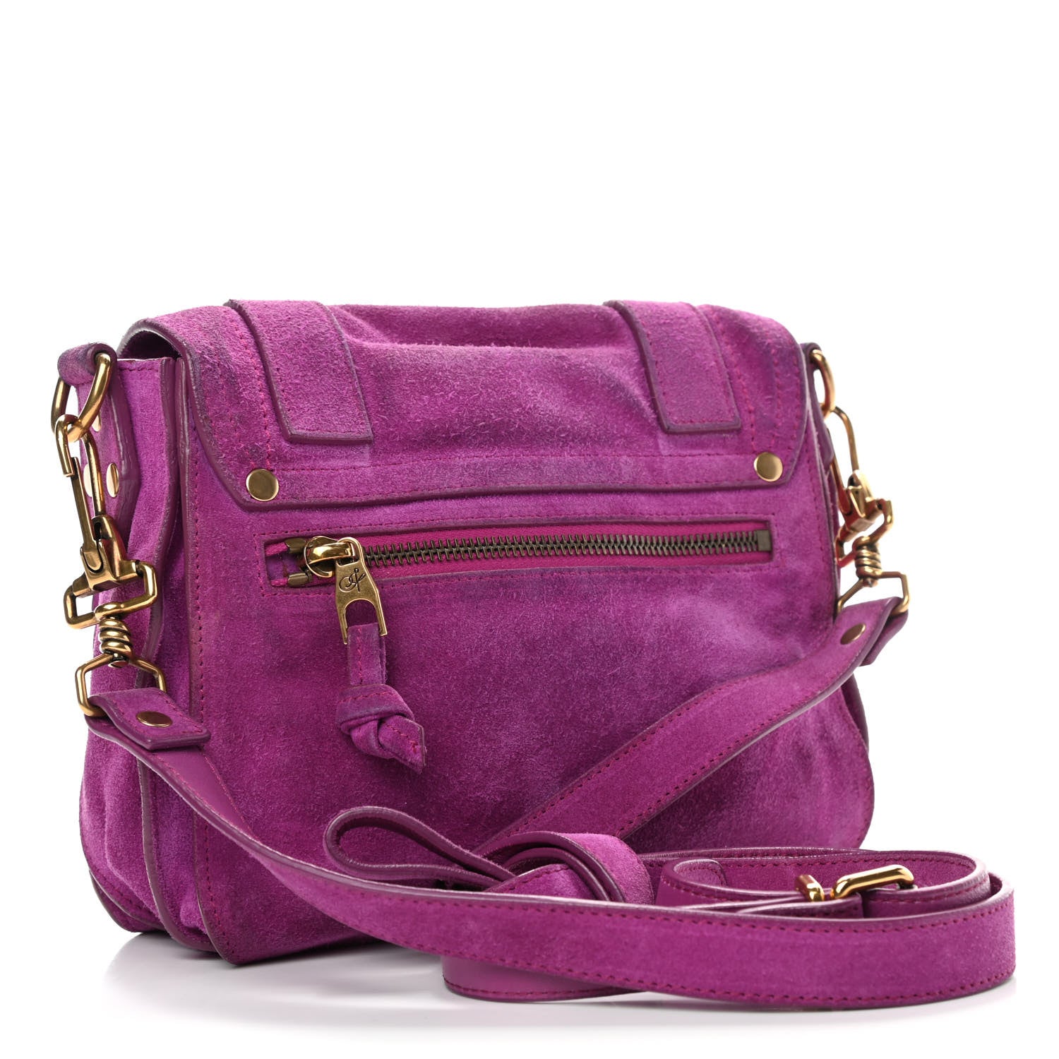 Proenza Schouler Suede PS1 Mini Pouch Messenger Bag Grape 2 of 4