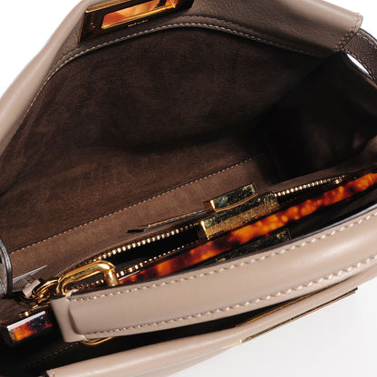 Fendi Vitello Seta Plexiglass Tortoise Medium Peekaboo Iconic Satchel Tortora 5 of 10