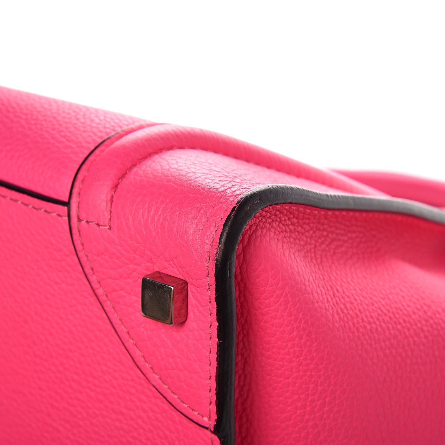 Celine Drummed Calfskin Mini Luggage Fluo Pink 11 of 12