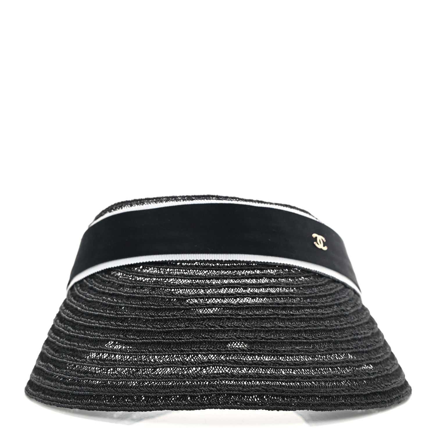 Chanel Abaca Cotton Ribbon Visor M Black 3 of 9