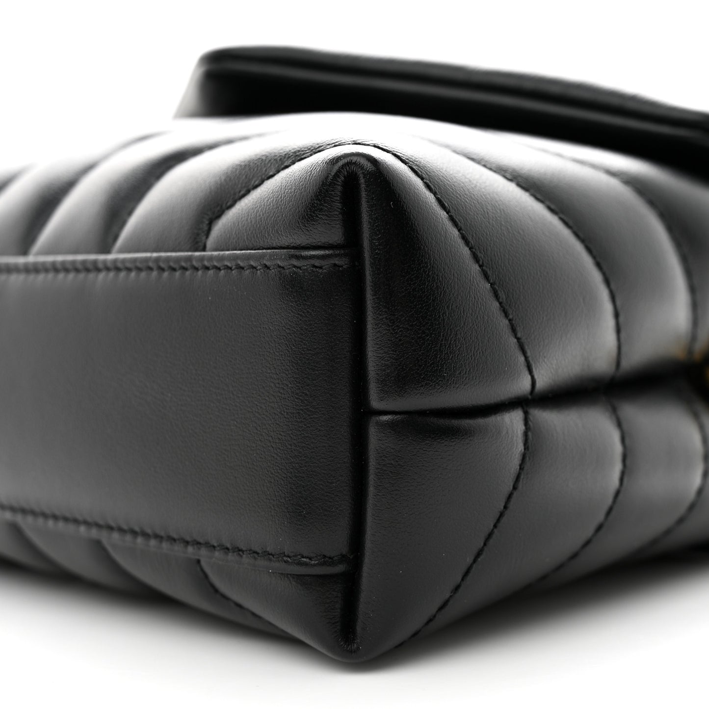 Calfskin Y Quilted Monogram Toy Loulou Crossbody Bag Black