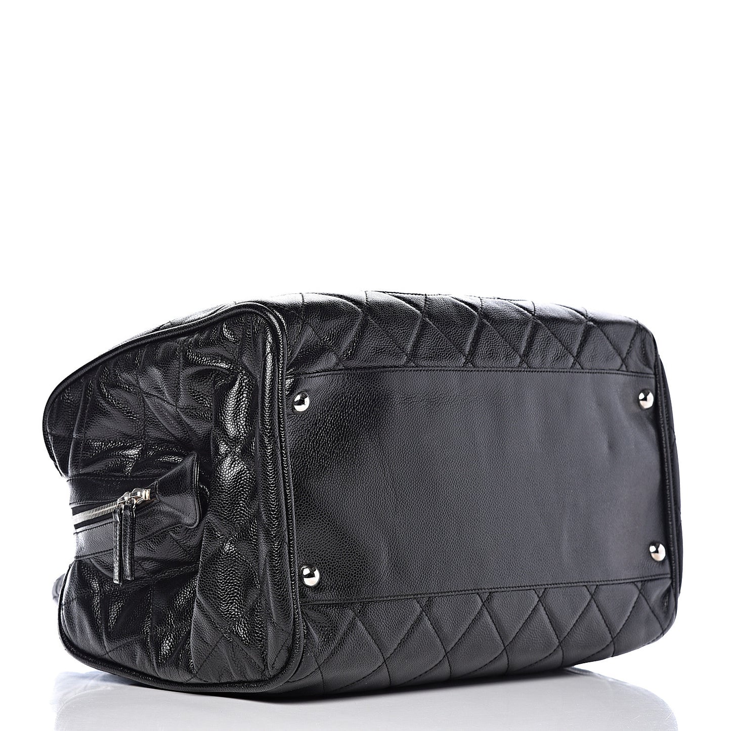 Caviar Quilted Large CC Timeless Bowler Black
