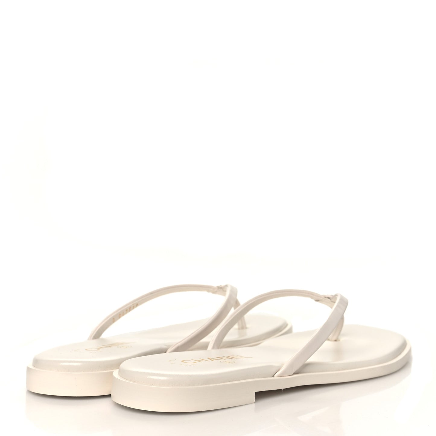 Goatskin CC Times Square Thong Sandals 42 White
