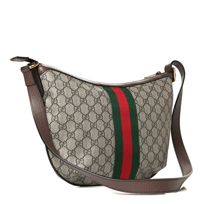Gucci GG Supreme Monogram Web Small Ophidia Half Moon Hobo Brown 3 of 10