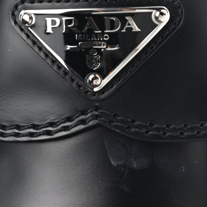 Prada Spazzolato Rois Metal Triangle Logo Mens Monolith 60mm Loafers 6 Black 10 of 11