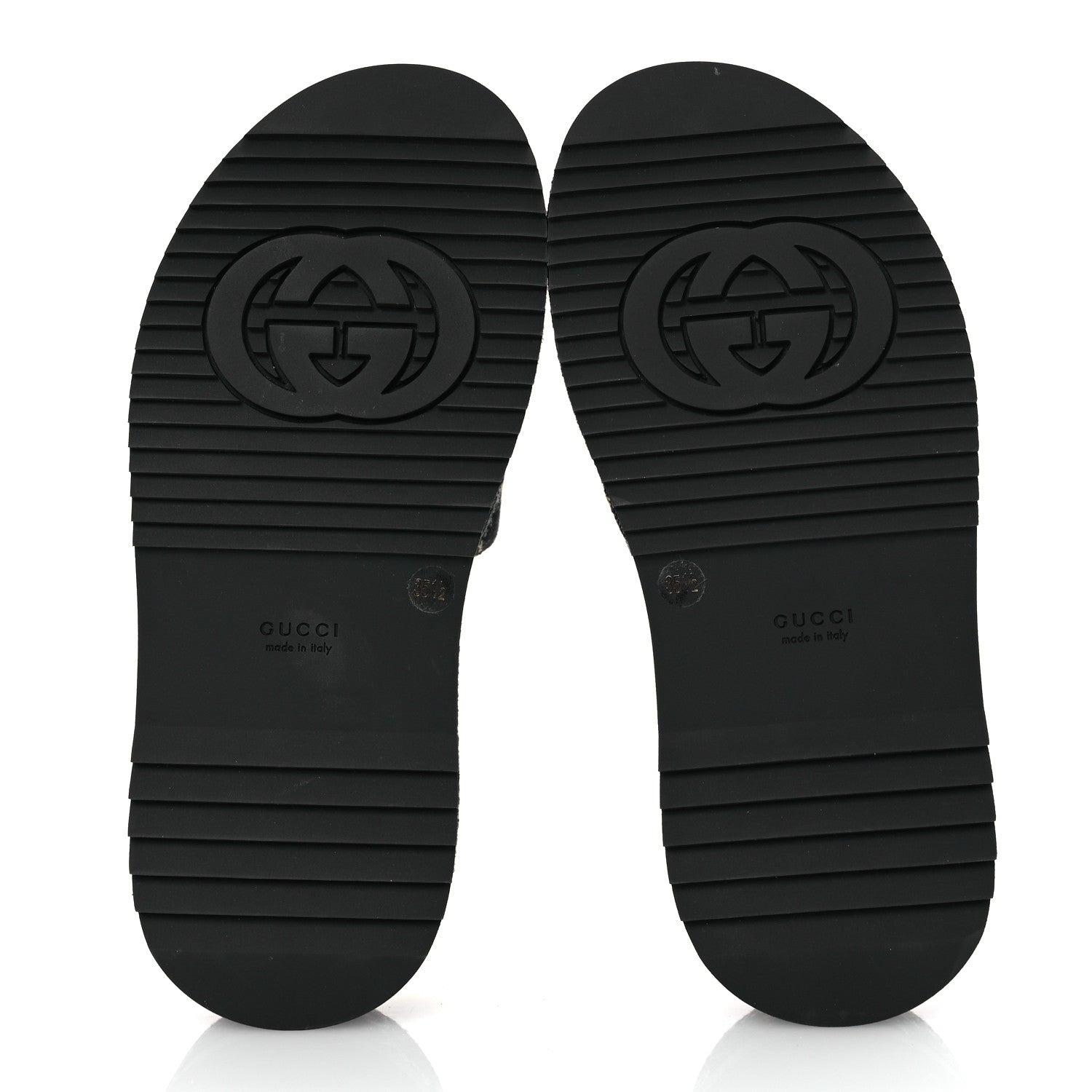 Gucci Jacquard Black Denim GG Monogram Angelina Platform 55mm Slide Sandals 35.5 Black Ivory 7 of 11