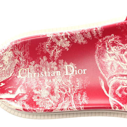 Christian Dior Canvas Toile de Jouy Embroidered Dway 10mm Slide Sandals 38.5 Off White Raspberry 7 of 9