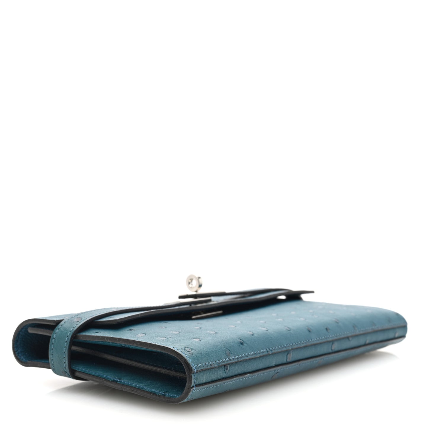Ostrich Kelly Longue Wallet Cobalt