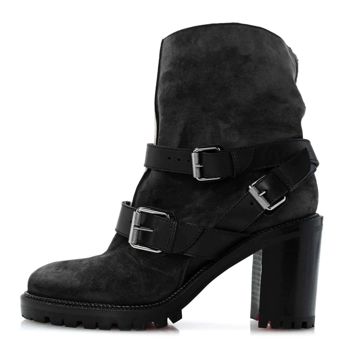 Calfskin Bouclette Viyonce 70 Boots 38 Charbon Black