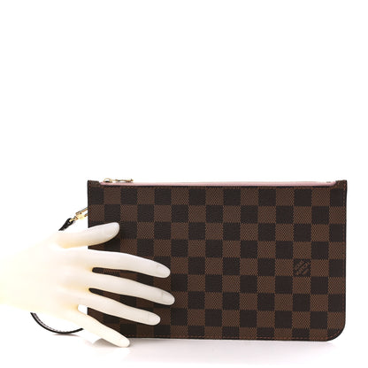 Louis Vuitton Damier Ebene Neverfull MM GM Pochette Rose Ballerine 2 of 9