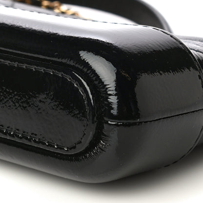 Chanel Patent Goatskin Quilted Small Gabrielle Clutch With Chain Black 12 of 16