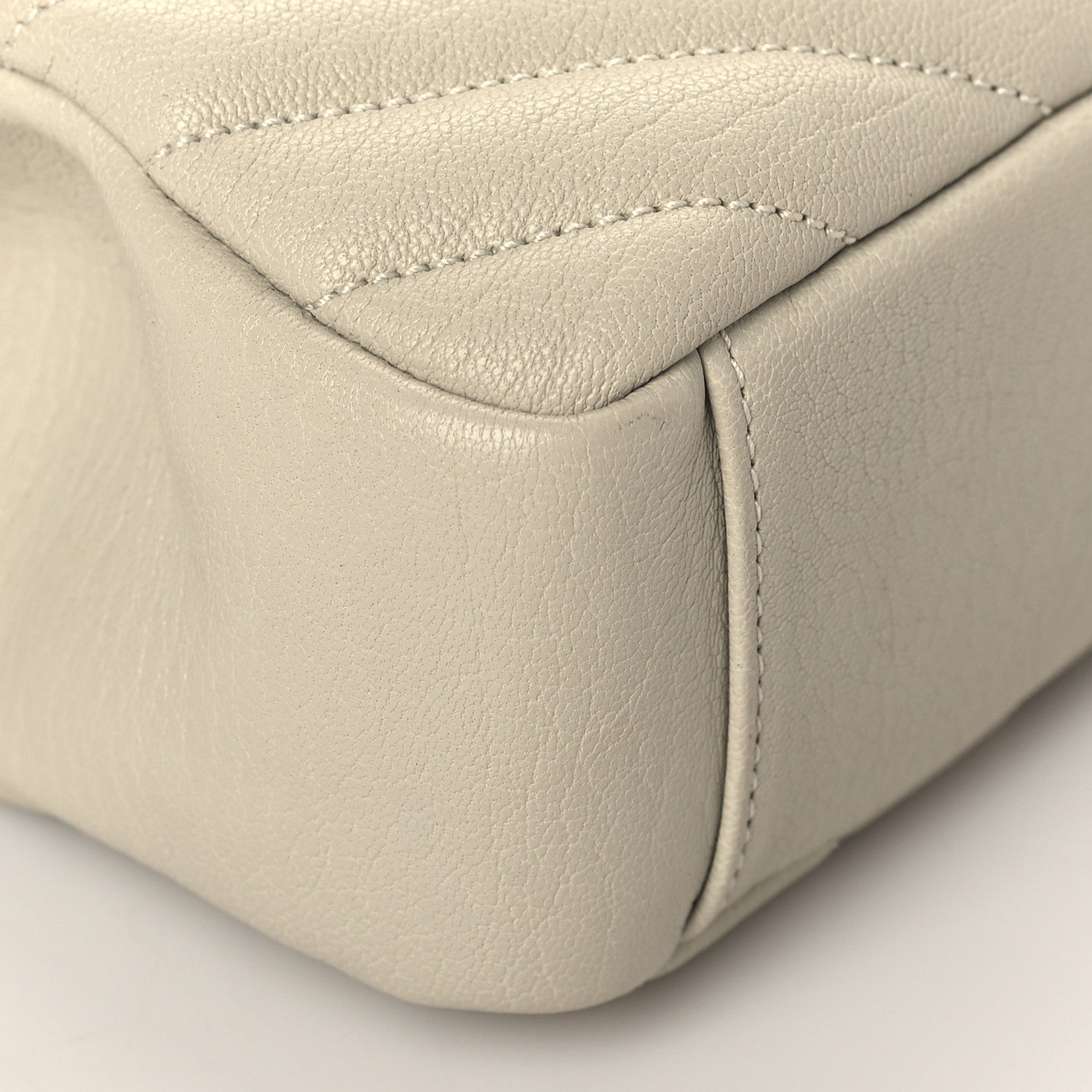 Saint Laurent Sheepskin Matelasse Chevron Monogram Medium College Bag Dove White 8 of 9