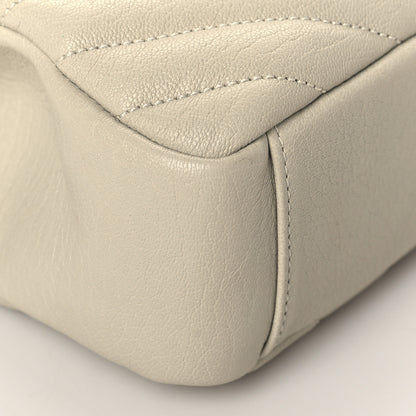 Saint Laurent Sheepskin Matelasse Chevron Monogram Medium College Bag Dove White 8 of 9