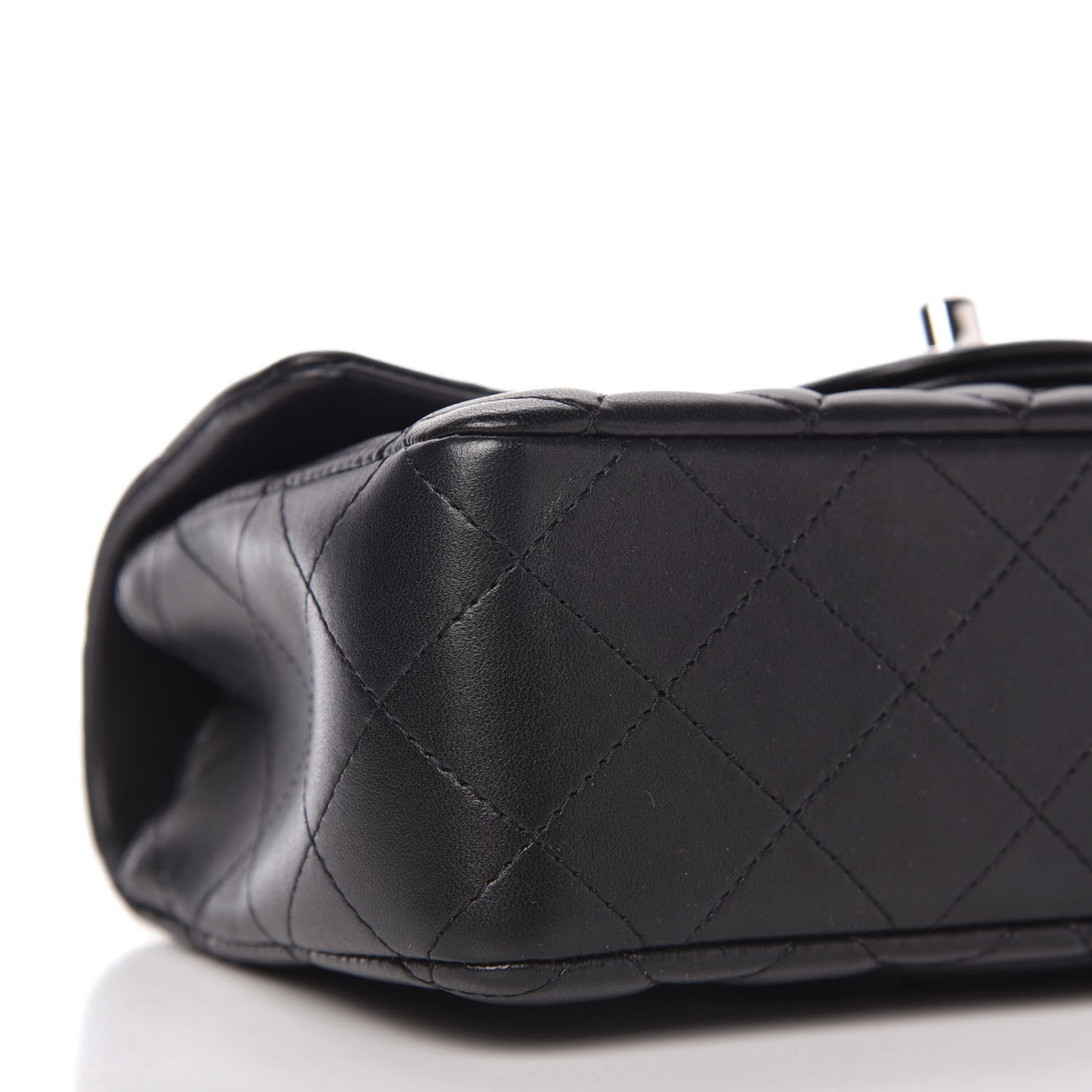 Lambskin Quilted Mini Rectangular Flap Black