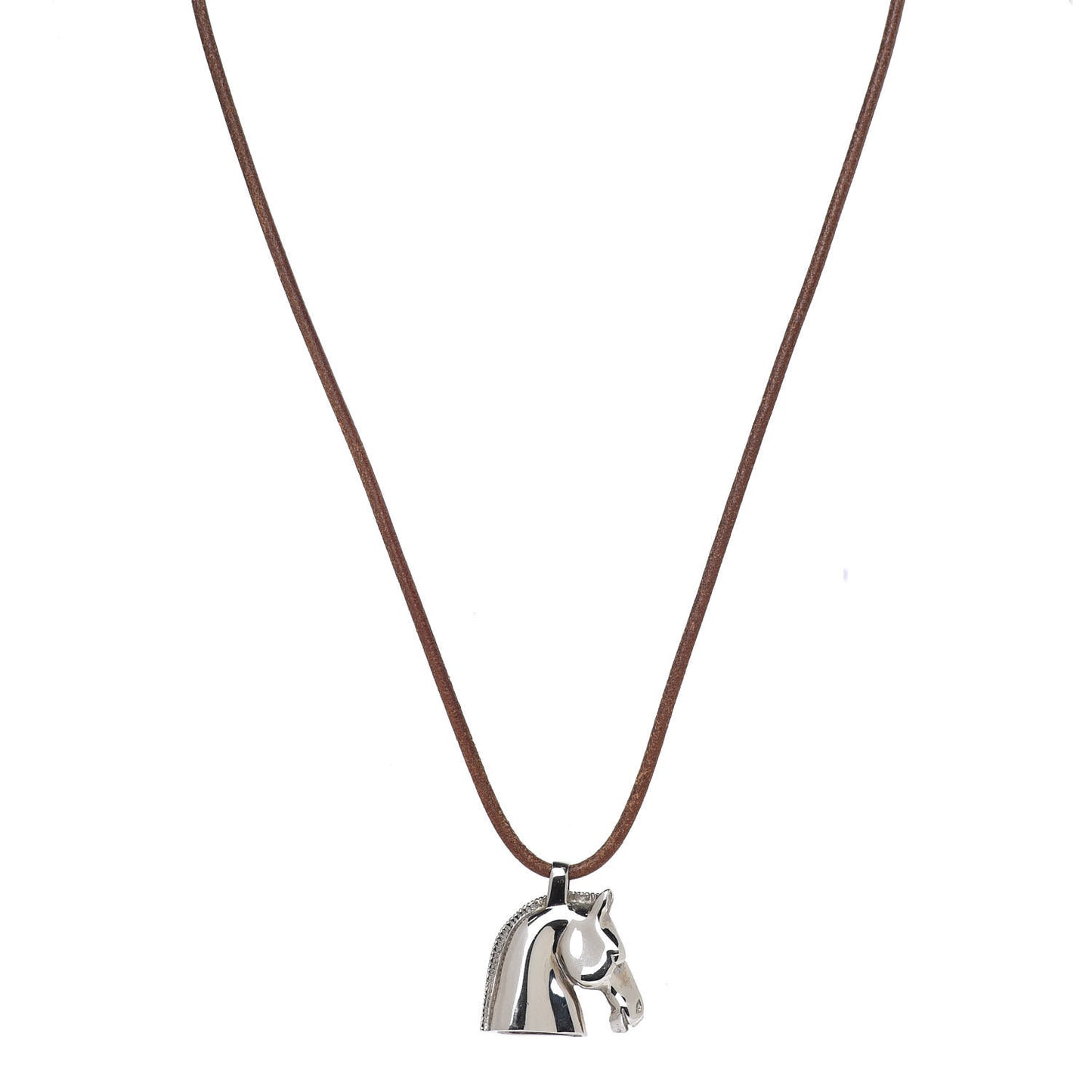 Palladium Natural Bridle Horse Head Pendant Necklace Bouton