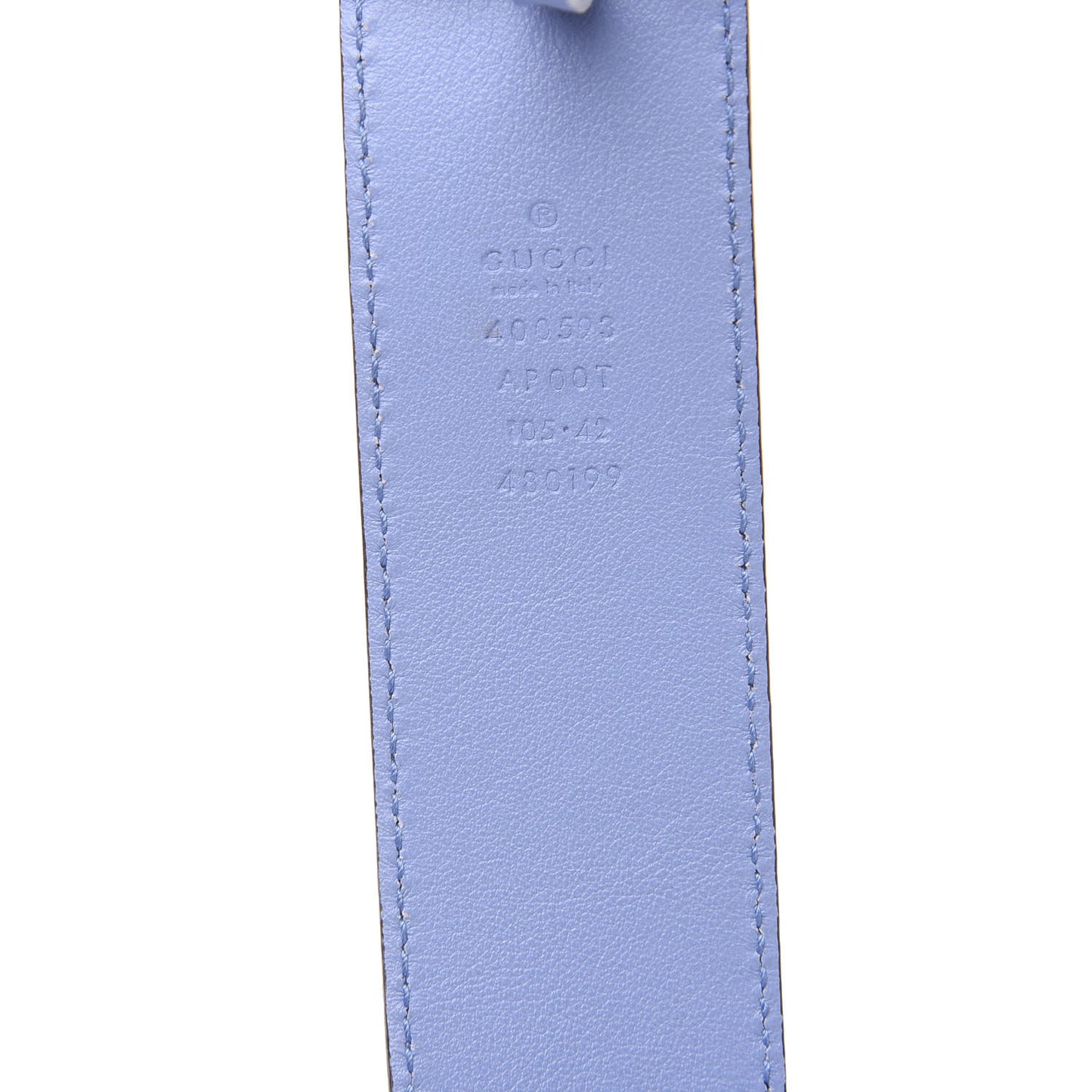 Calfskin Double G 40mm Belt 105 42 Clear Sky Blue
