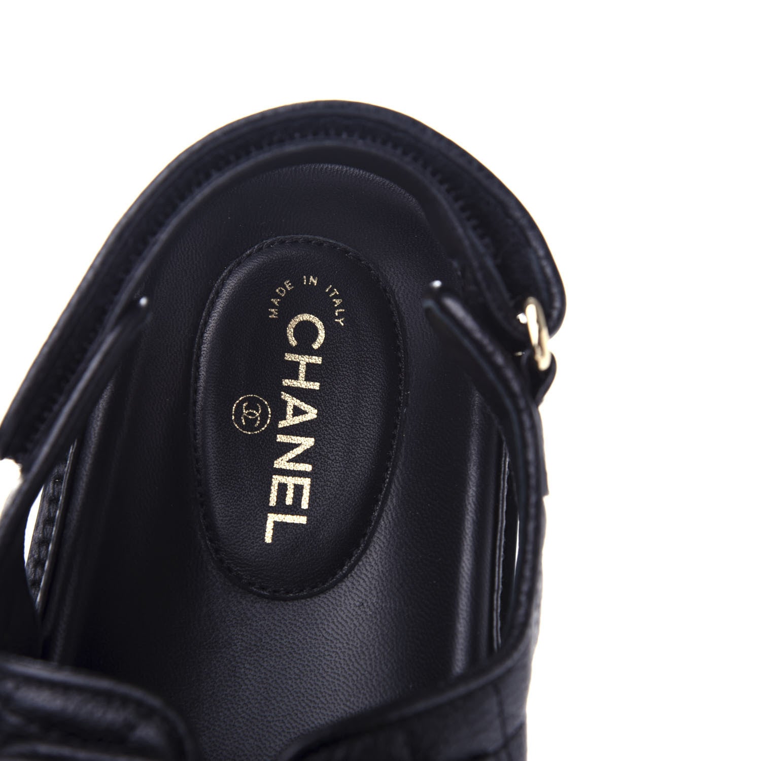 Chanel Grained Calfskin Velcro Dad Sandals 40 Black 8 of 11
