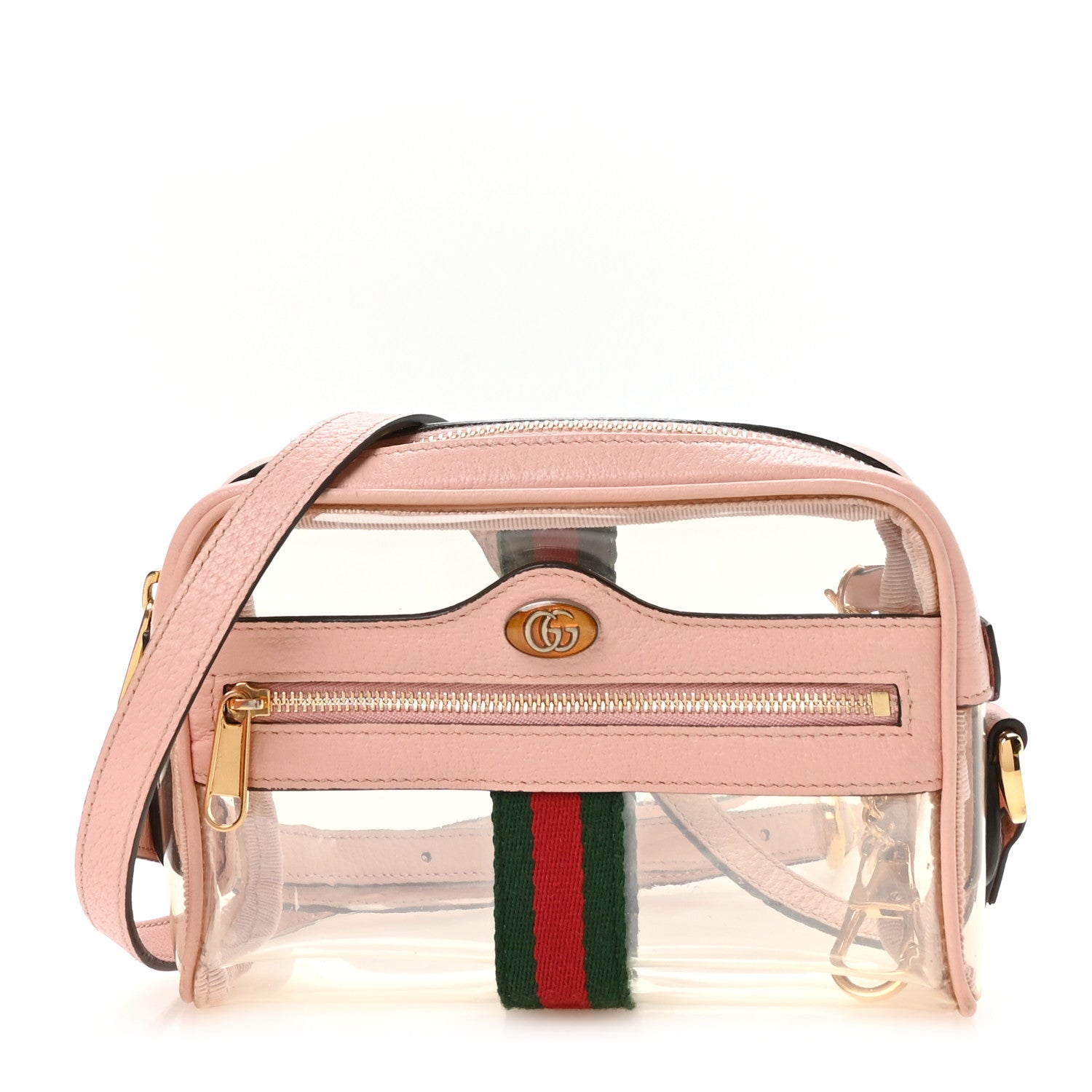 Gucci Vinyl Web Mini Ophidia Transparent Shoulder Bag Perfect Pink 1 of 9