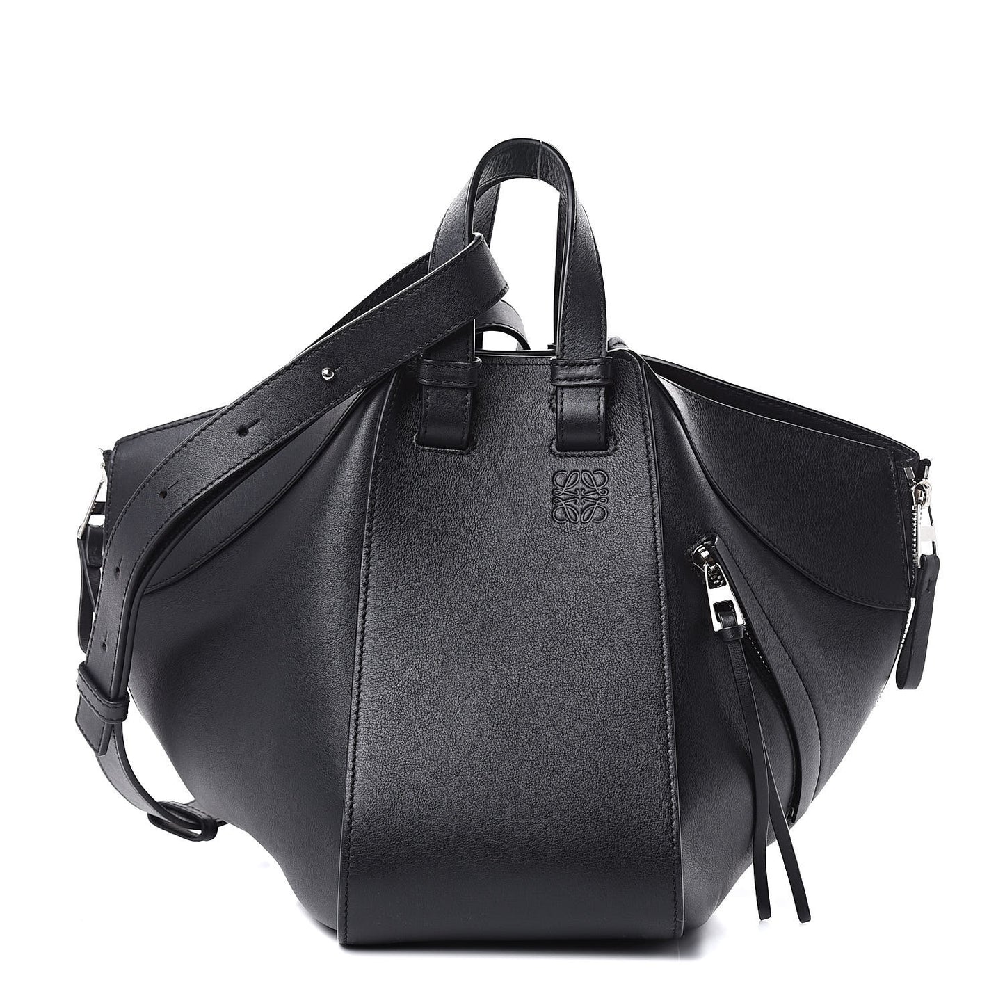Calfskin Small Hammock Shoulder Bag Black