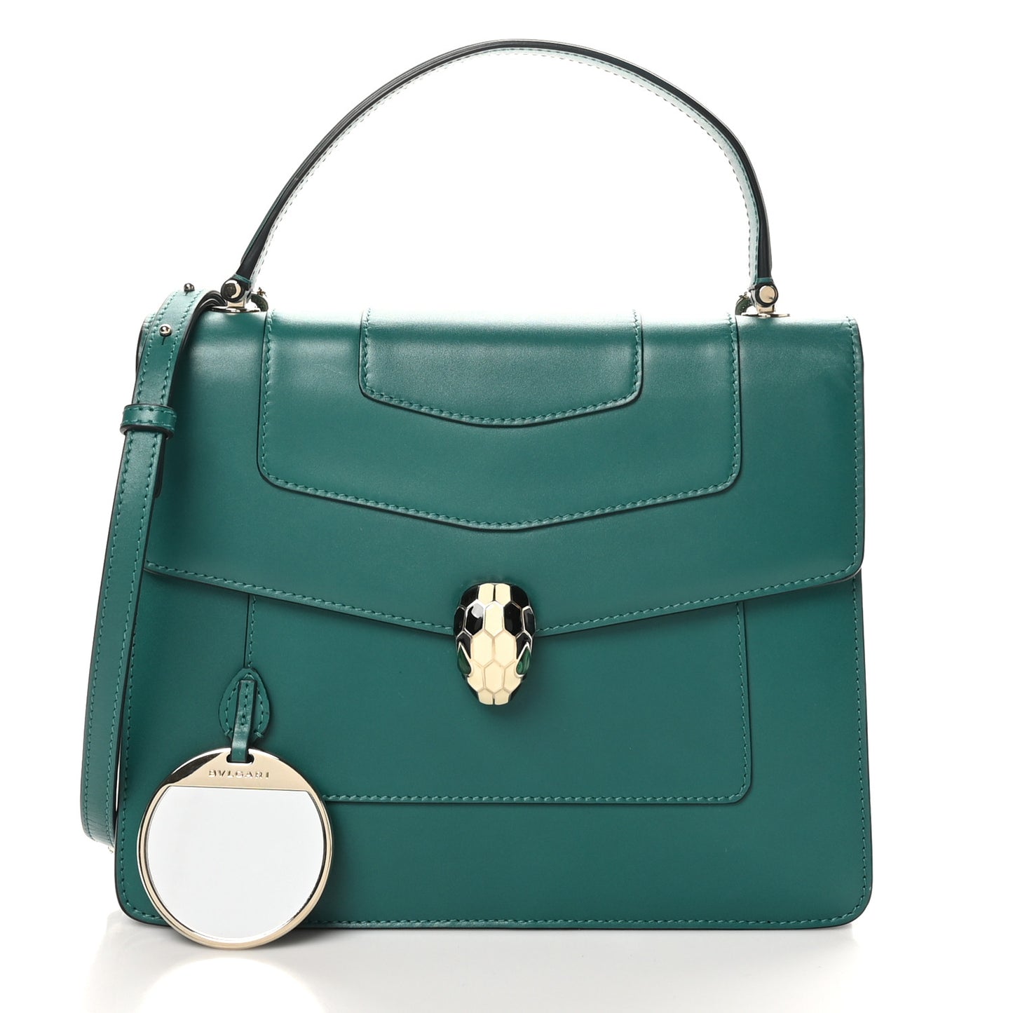 Calfskin Serpenti Forever Top Handle Emerald Green