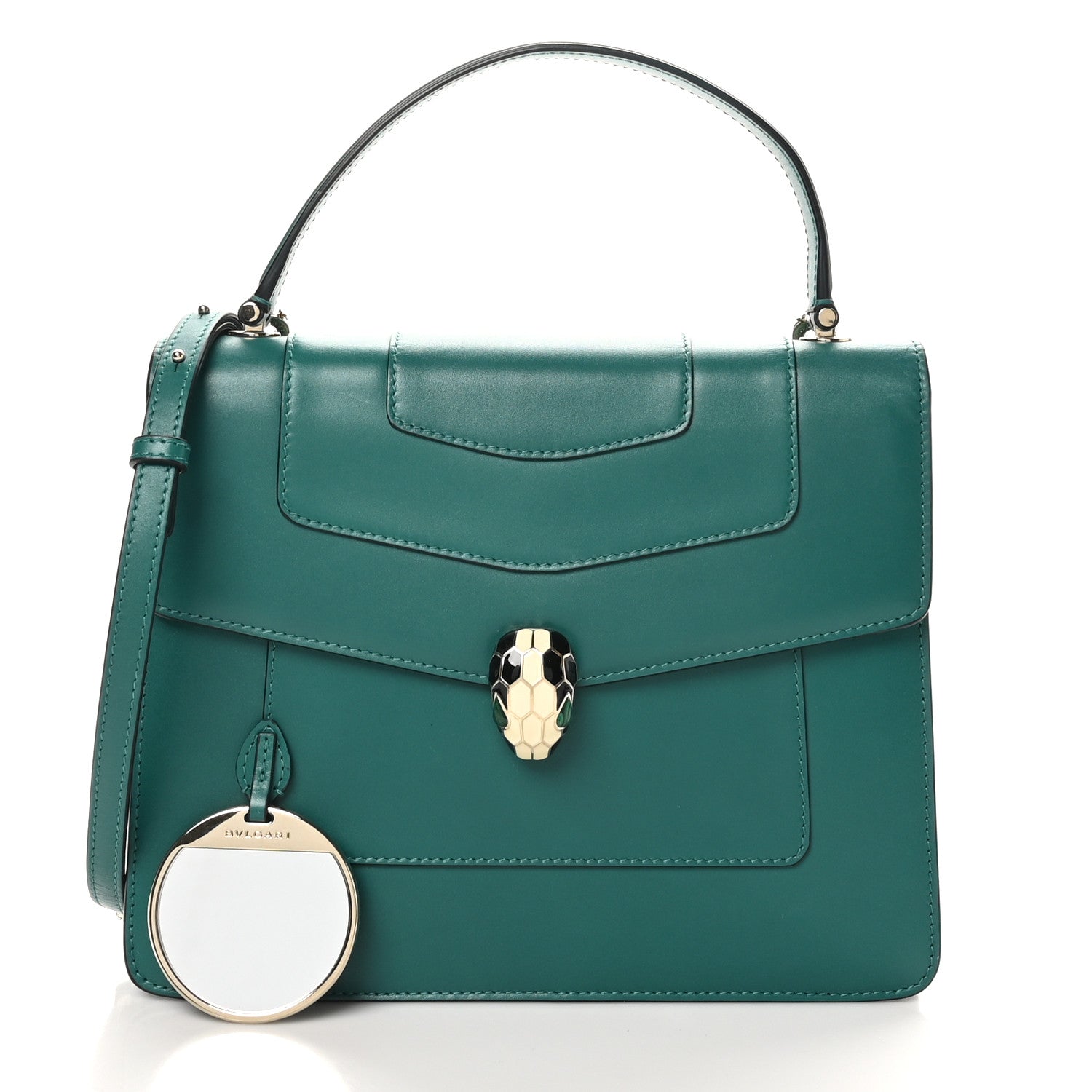 Bulgari Calfskin Serpenti Forever Top Handle Emerald Green 2 of 10