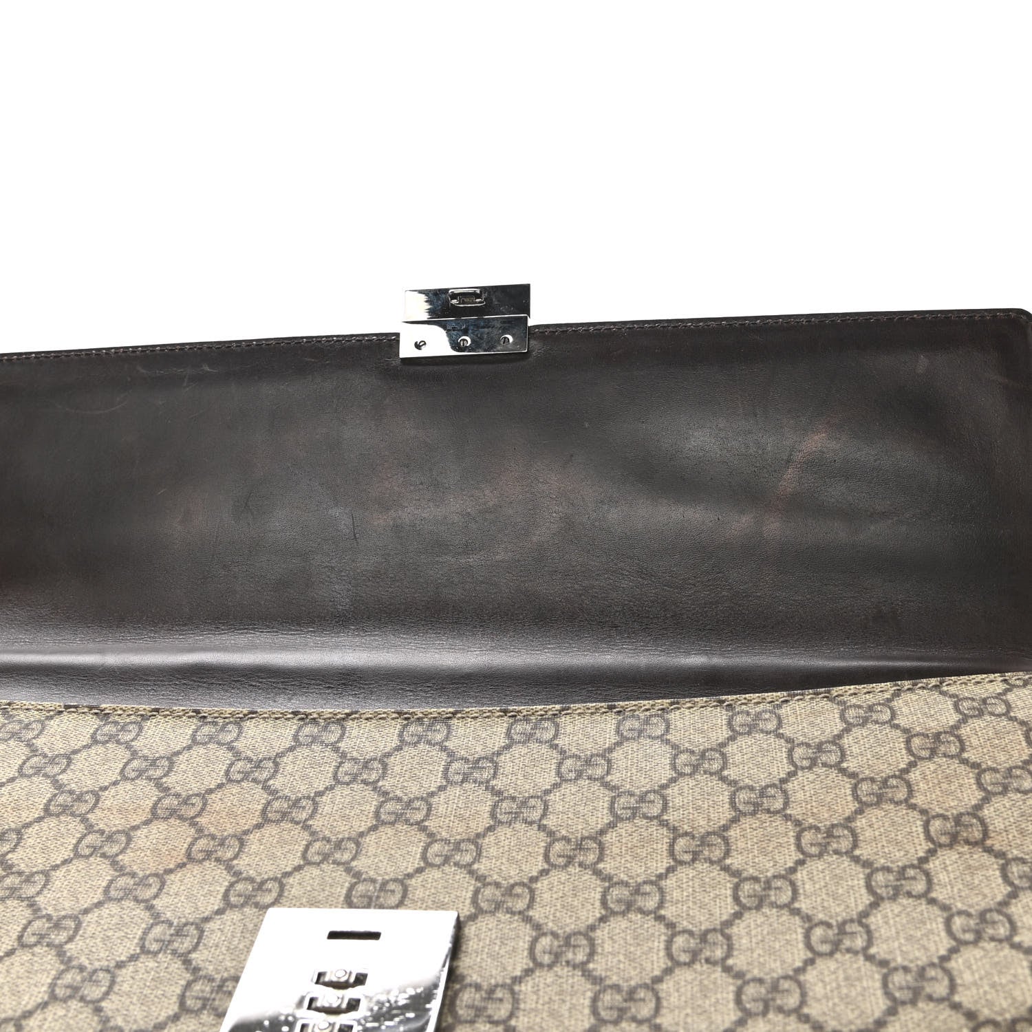 Gucci GG Supreme Monogram Flap Briefcase Brown 13 of 15