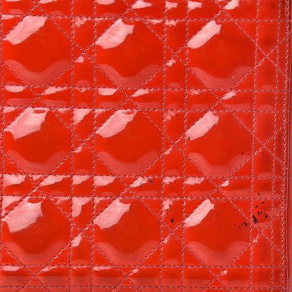 Christian Dior Patent Cannage Whipstitch Medium Lady Dior Red 21 of 28