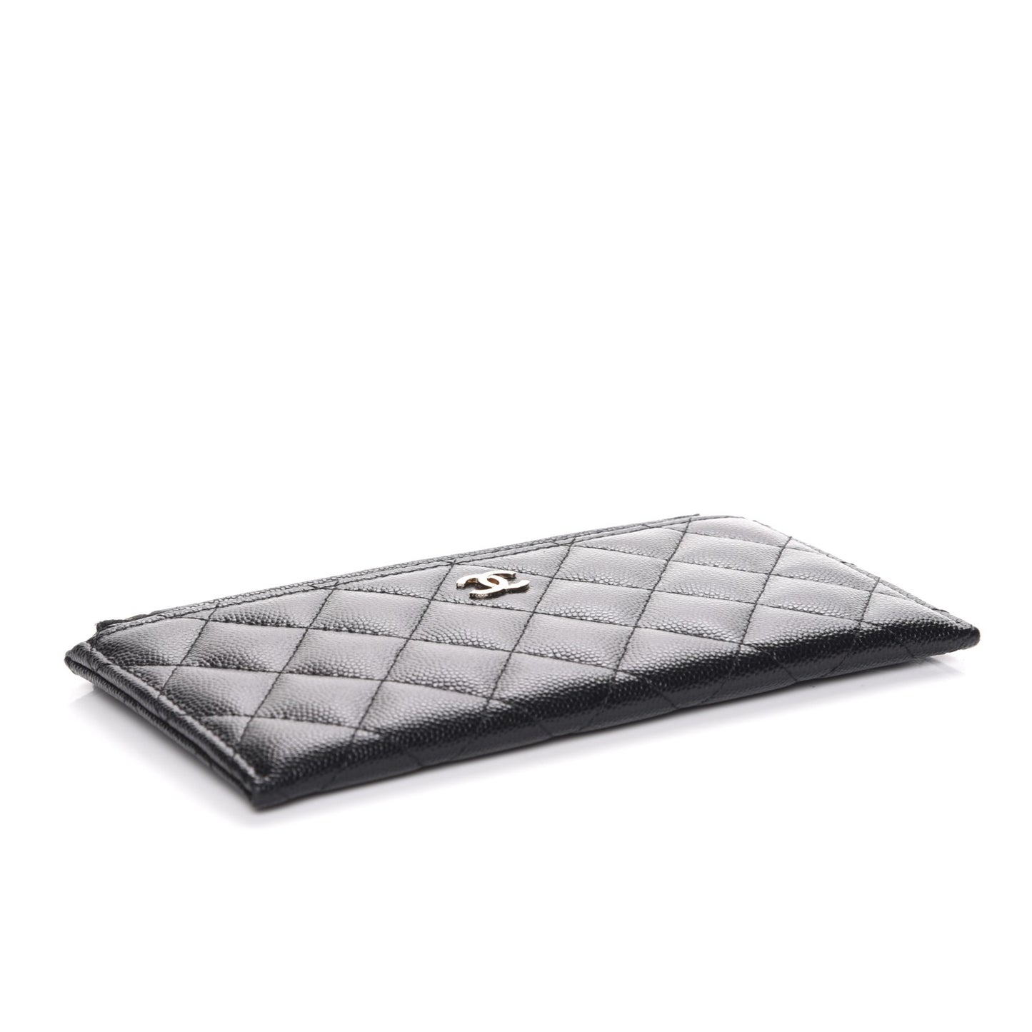 Caviar Quilted Classic Zip Pouch Black