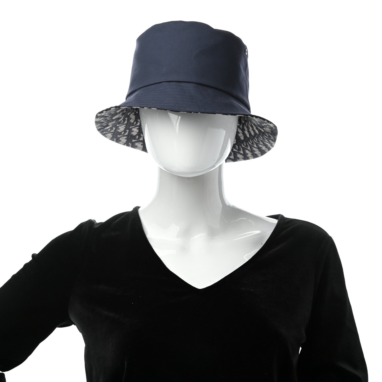 Christian Dior Oblique Reversible Teddy-D Brim Bucket Hat 57 Blue 2 of 13