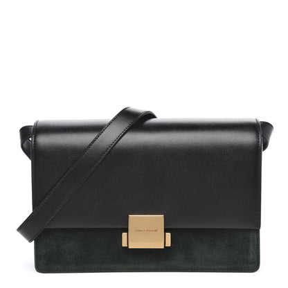 Saint Laurent Smooth Calfskin Suede Medium Bellechasse Black Dark Green 1 of 9