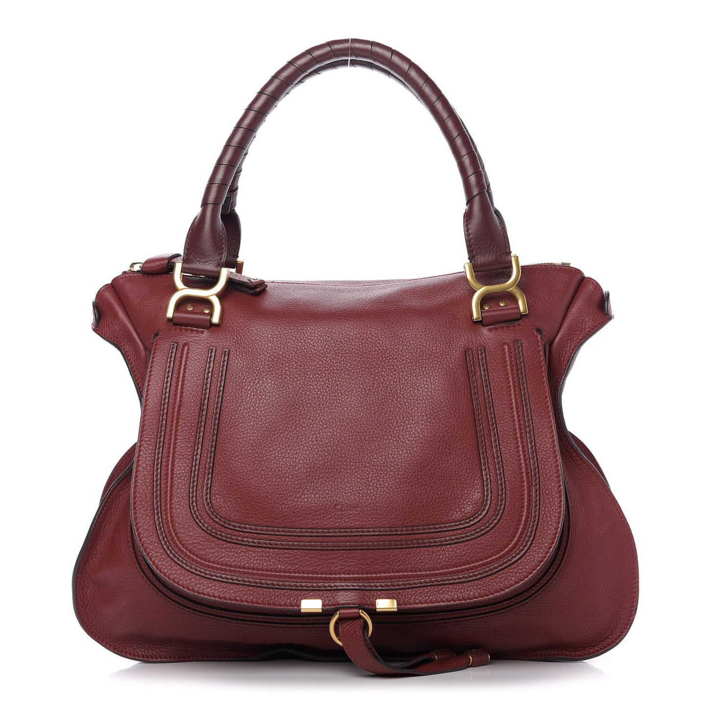 Calfskin Large Marcie Satchel Garnet