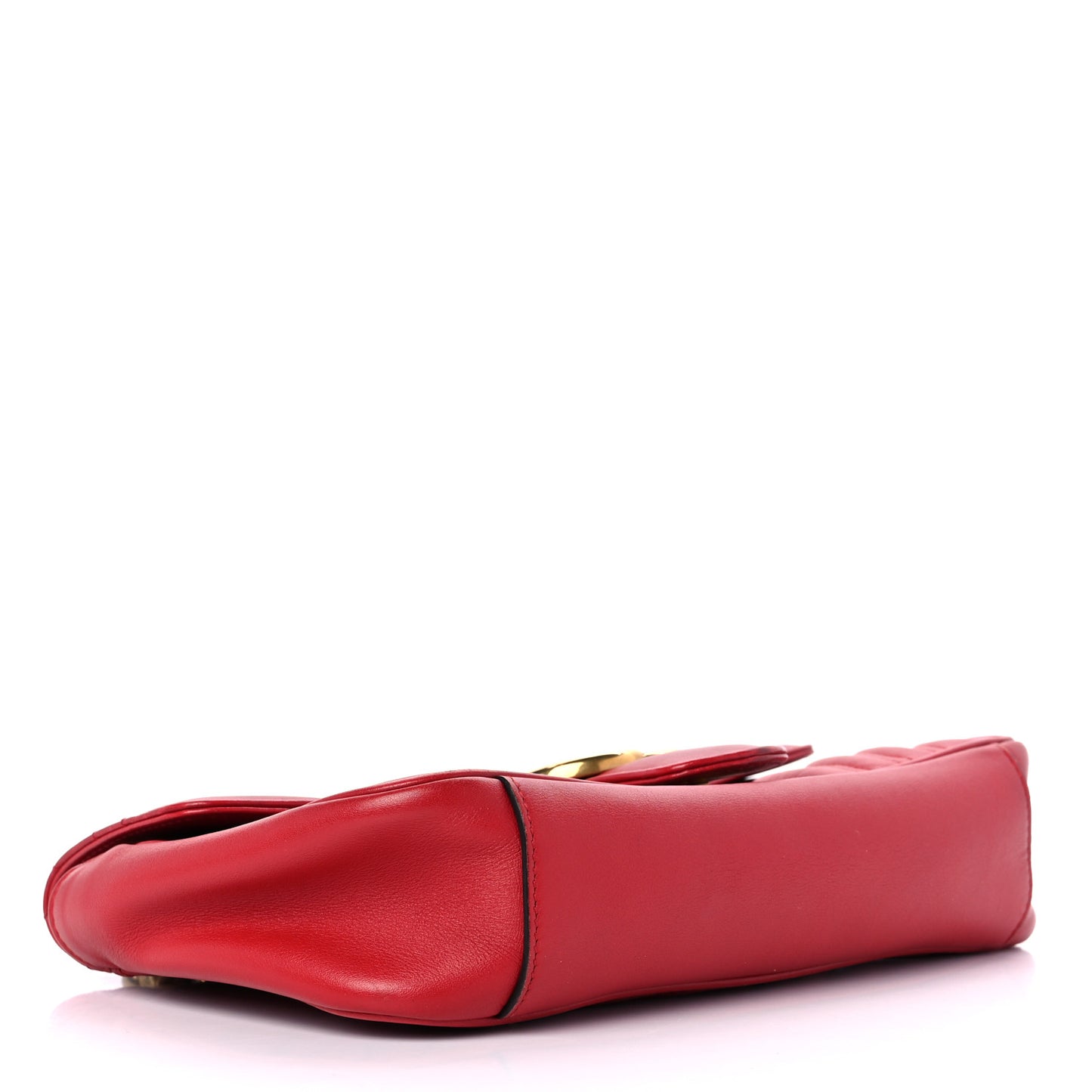 Calfskin Matelasse Small GG Marmont Shoulder Bag Hibiscus Red