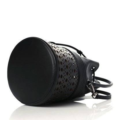 Alaia Calfskin Laser Cut Corset 19 Bucket Bag Black 6 of 9