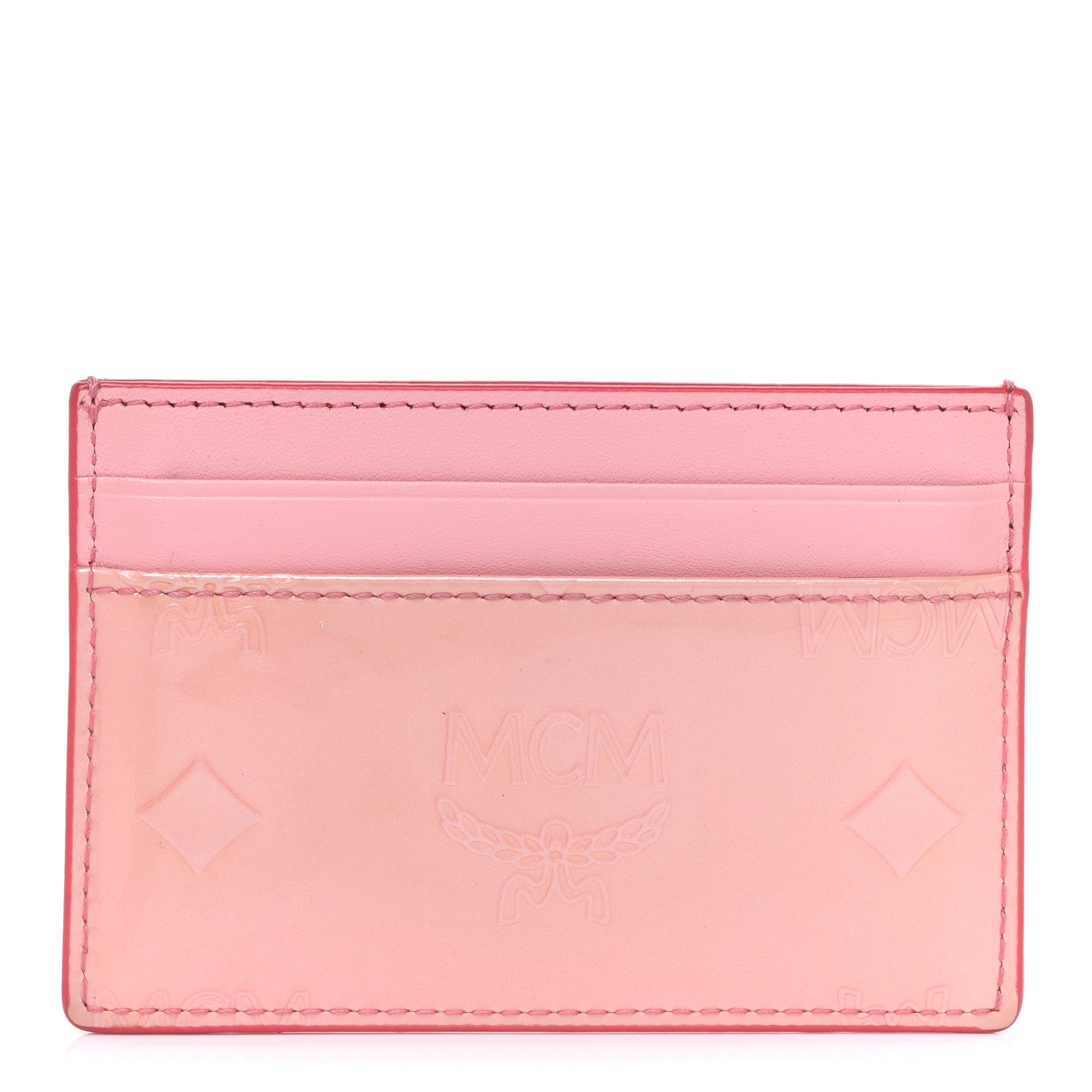 MCM Patent Monogram Card Case Pink 1 of 7