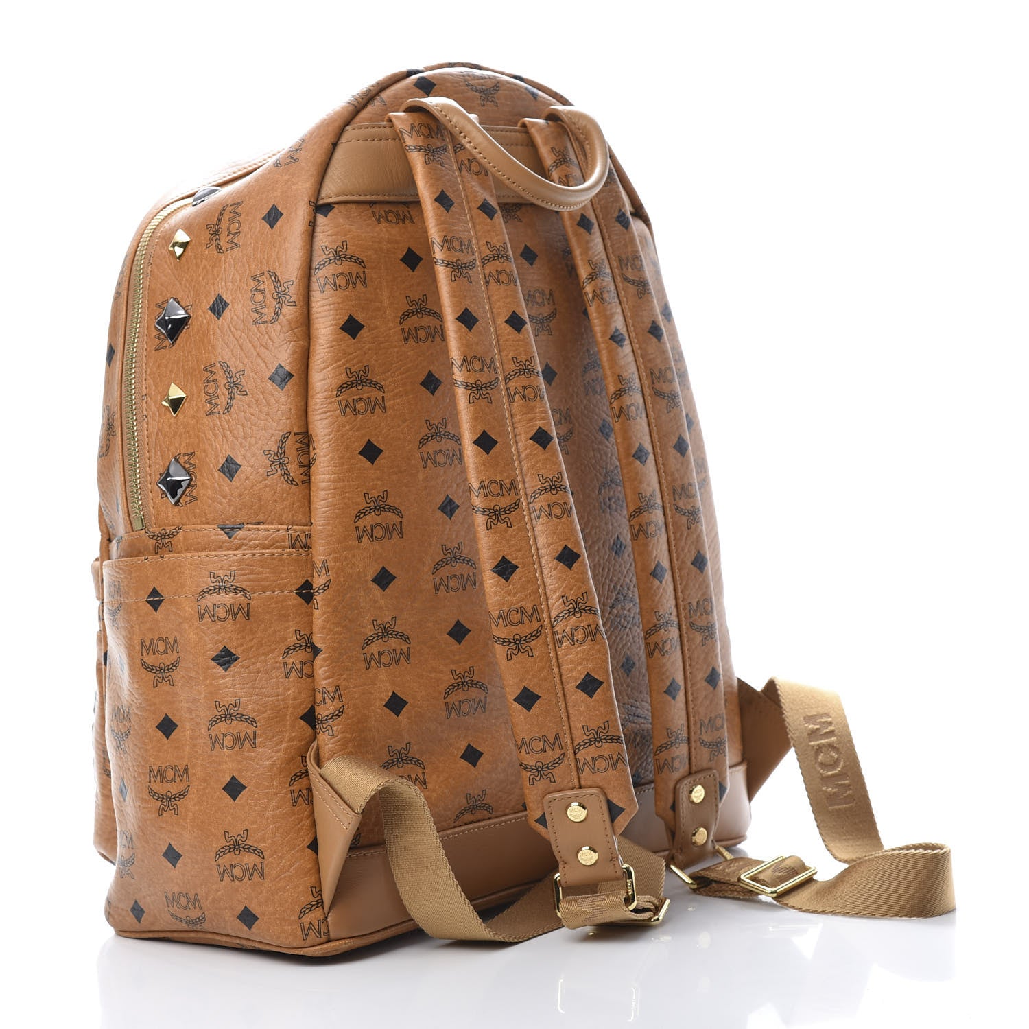 MCM Visetos Studded Medium Stark M Backpack Cognac 2 of 13