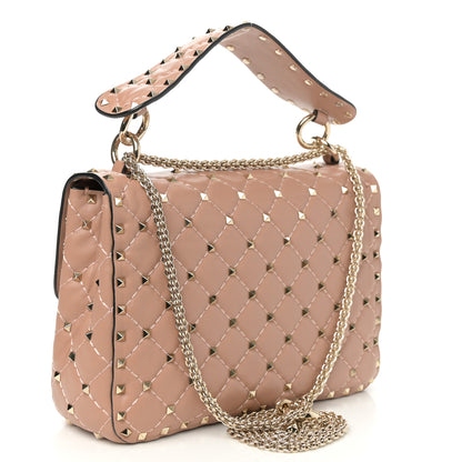 Valentino Garavani Nappa Medium Rockstud Spike Shoulder Bag Soft Noisette 3 of 10