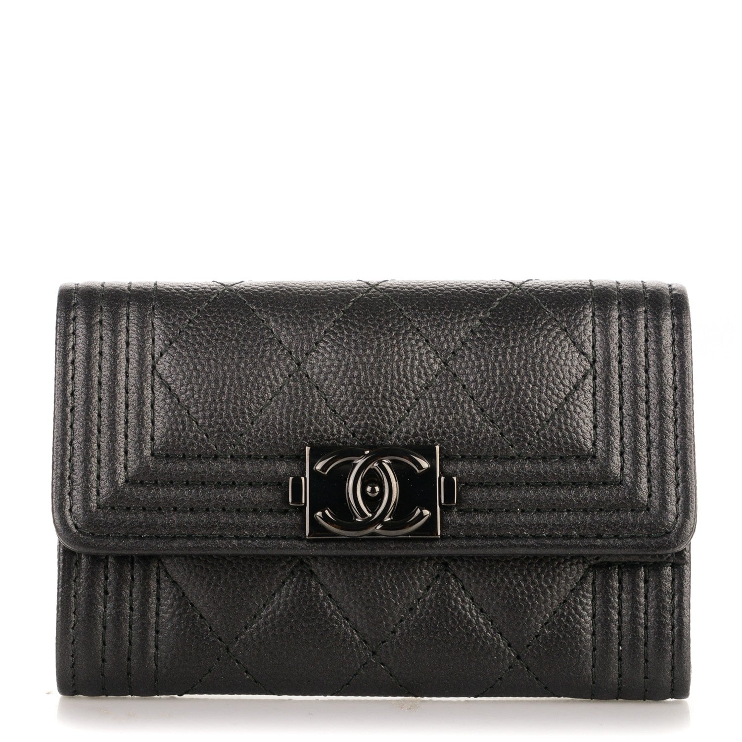 Chanel Caviar Quilted Boy Flap Card Holder So Black 1 of 8