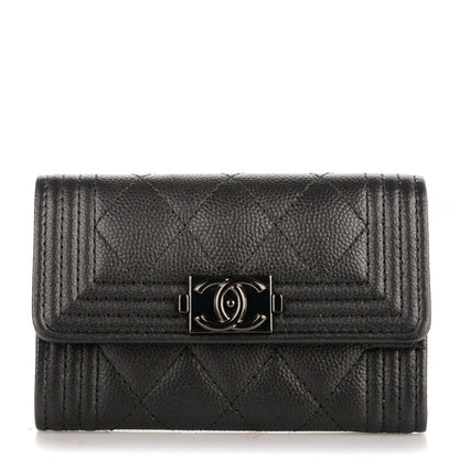 Chanel Caviar Quilted Boy Flap Card Holder So Black 1 of 8