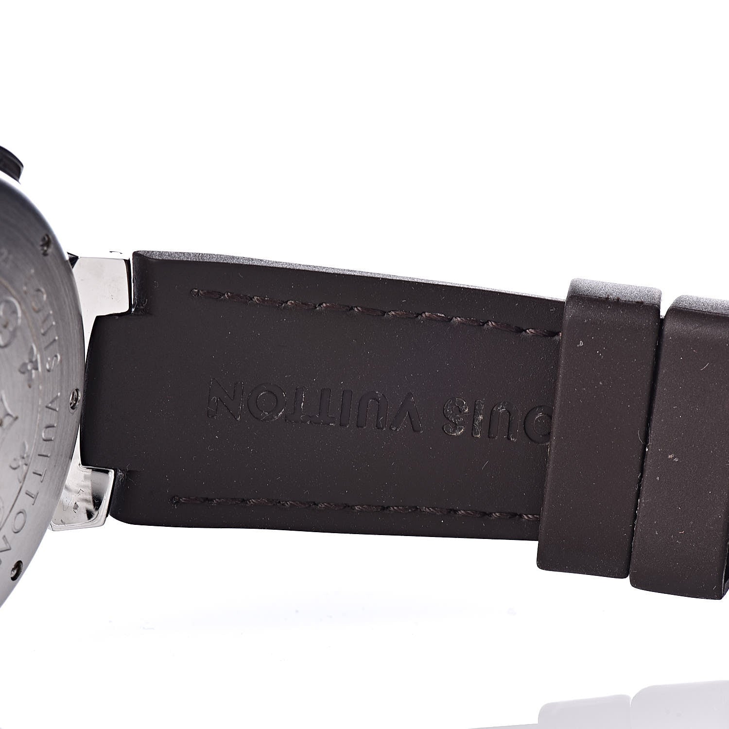Louis Vuitton Stainless Steel Rubber 41mm Tambour Chronograph Automatic Watch Brown 8 of 9