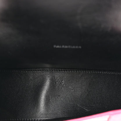 Balenciaga Metallic Shiny Calfskin Crocodile Embossed Hourglass Top Handle Bag XS Pink 5 of 10