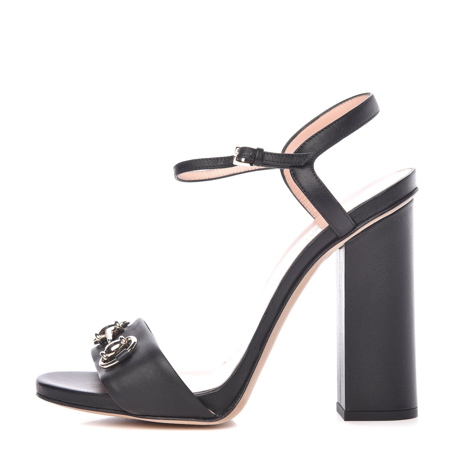 Calfskin Miro Soft Horsebit High Heel Sandals 38.5 Black