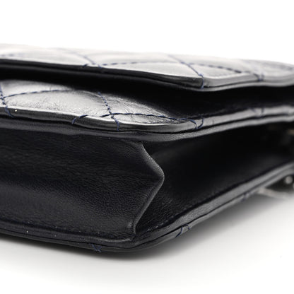 Chanel Aged Calfskin Quilted Reissue Wallet On Chain WOC Navy 11 of 11