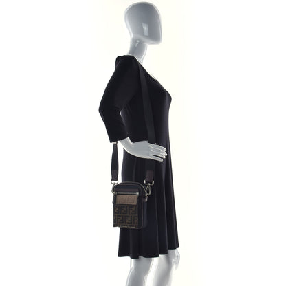 Fendi Nylon Fabric Jacquard Chamois FF 1974 Medium Crossbody Messenger Black Nuvola 3 of 12