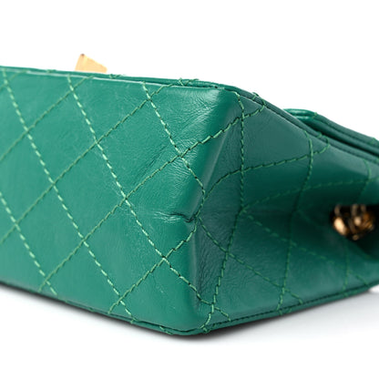 Chanel Aged Calfskin Quilted 2.55 Reissue Mini Flap Green 9 of 10