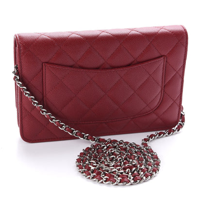 Chanel Caviar Quilted Wallet on Chain WOC Red 3 of 11