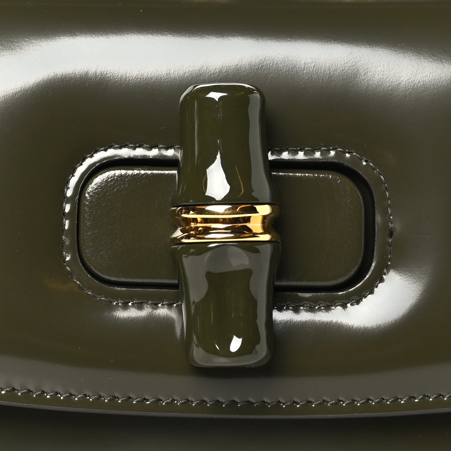 Gucci Shiny Polished Calfskin Medium Bamboo Luscious Green 9 of 11