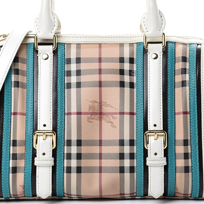 Burberry Haymarket Check Medium Alchester Bowling Bag White Aqua 13 of 21