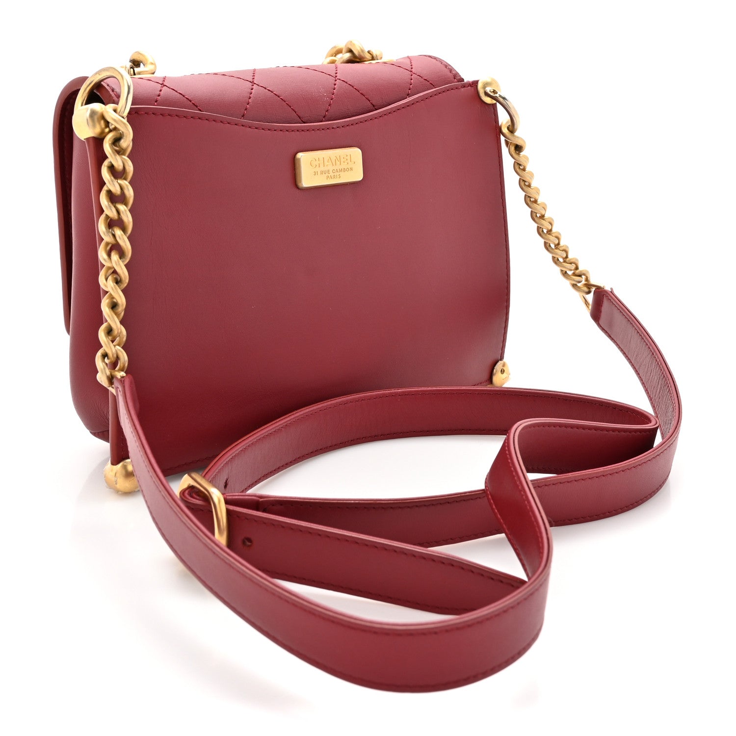 Chanel Calfskin Stitched Flap Red 3 of 10