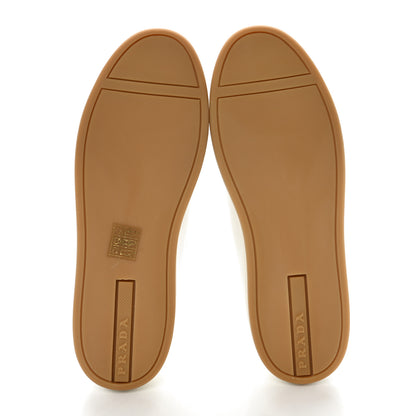 Prada Vitello Soft Suede Low Top Sneakers 36.5 White Sabbia 5 of 10