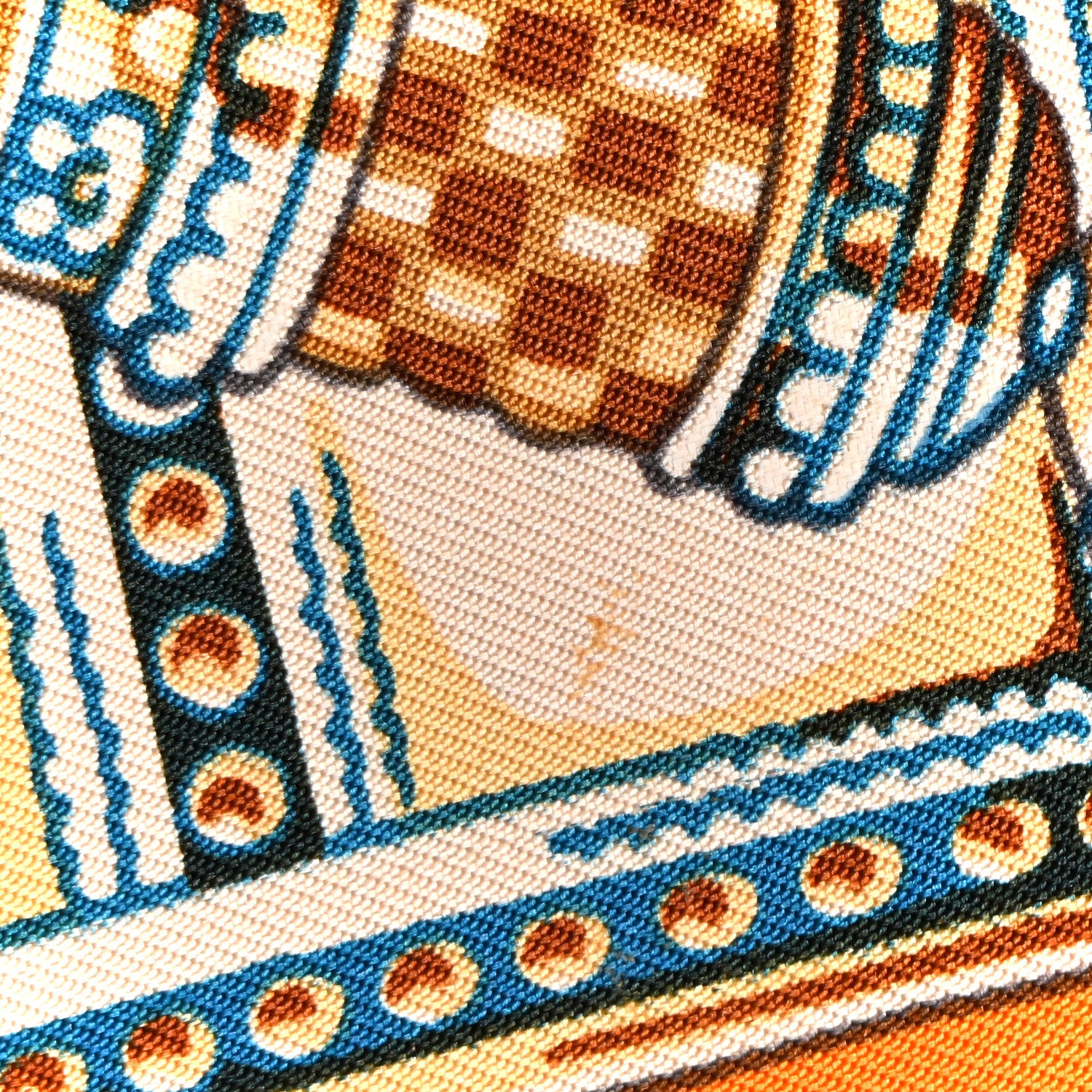 Hermes Silk Ceintures et Liens Scarf 90 Orange Blue Multicolor 5 of 5